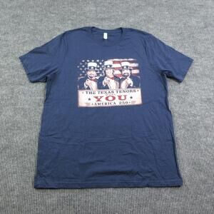 The Texas Tenors Shirt Mens XL Blue Cotton Crew Neck America Graphic Tee